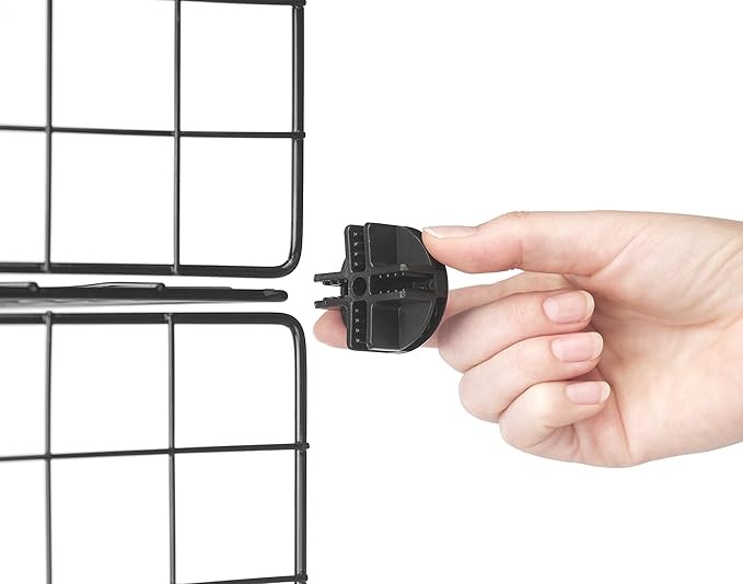 Whitmor Storage Cubes - Stackable Interlocking Wire Shelves -Black (Set of 4)