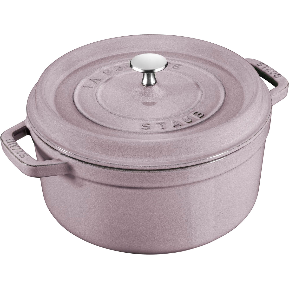 Staub Cast Iron 5.5-qt Round Cocotte - White Truffle, Made in France