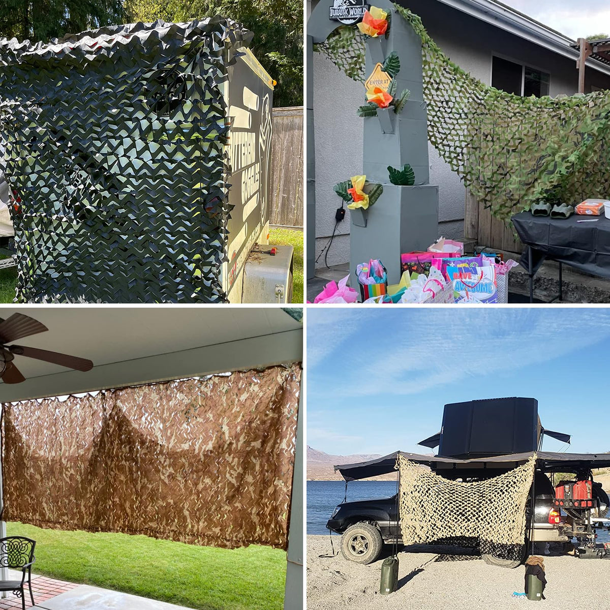 HYOUT Camo Netting Bulk Roll Camouflage Net Ghillie Hunting Blind Camping Sunshade, Military Army Party Decoration, Woodland Camo 5x9.8ft