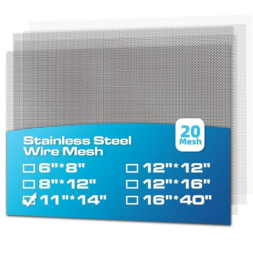4 Pack 11x14 Inch Wire Mesh, 20 Mesh Stainless Steel Mesh, Never Rust Sturdy