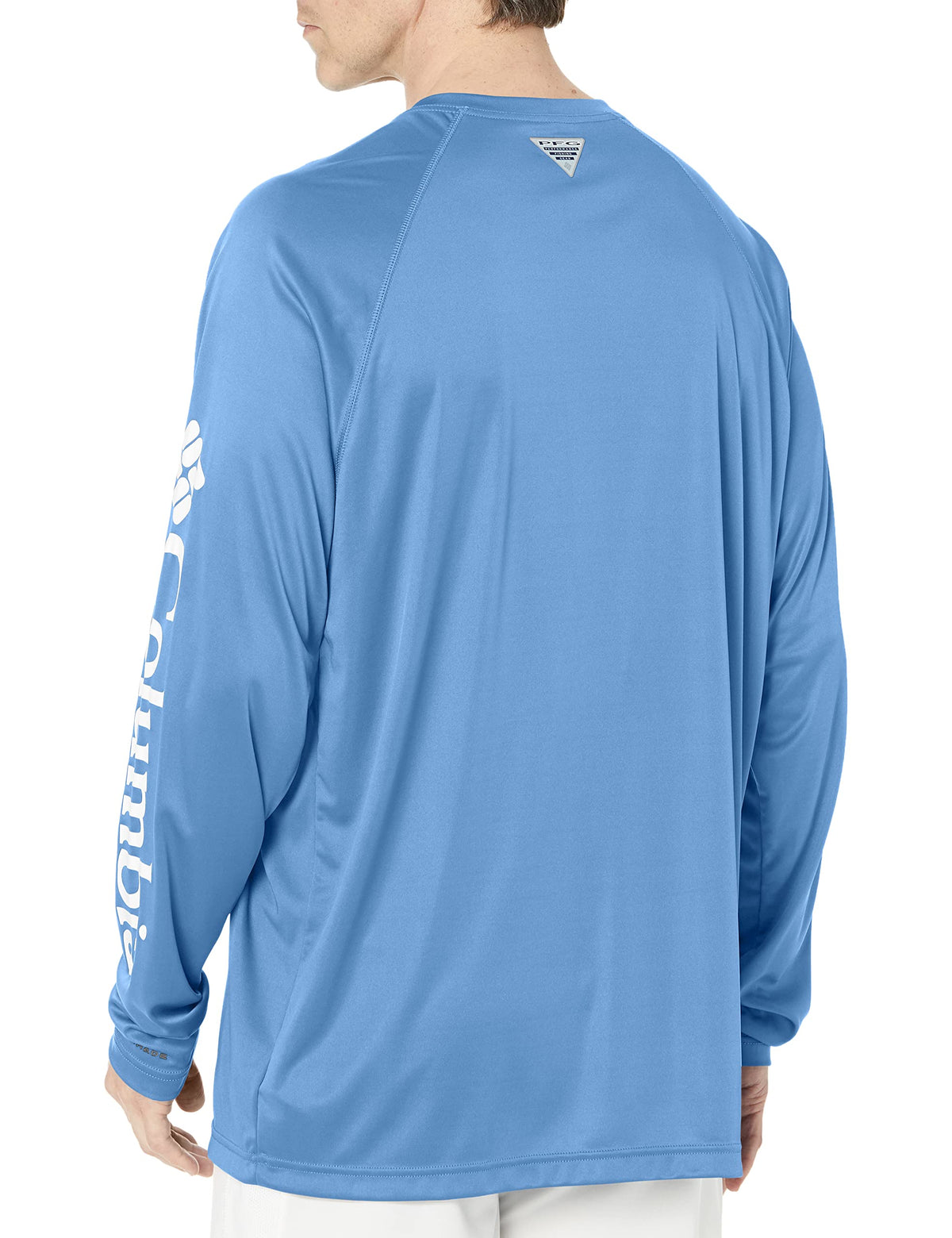 Columbia Men's PFG Terminal Tackle Long Sleeve Fishing Shirt, White Cap/White Logo, X-Small