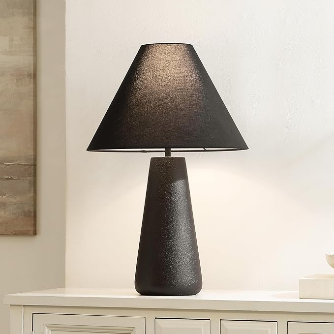 SAFAVIEH Lighting Collection Piper Black Resin 27-inch Table Lamp for Bedroom, Living Room, Home Office, Desk, Nightstand (LED Bulb Included)
