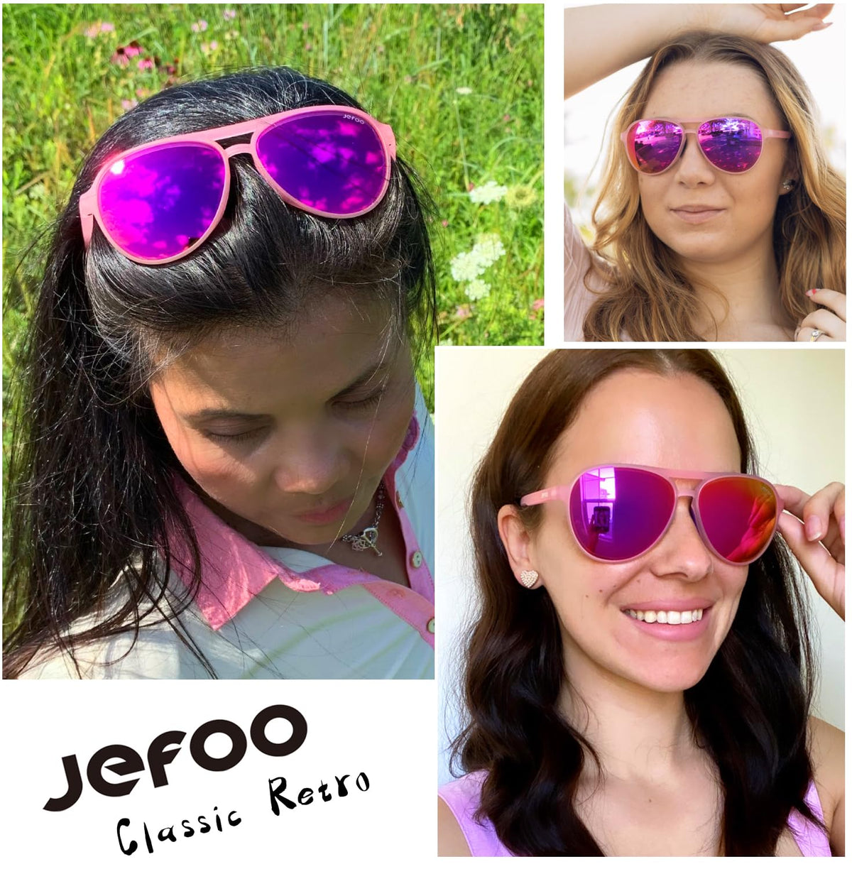 Jefoo Polarized Aviator Sunglasses for Women Men Retro Trendy Sports Sunglasses for Outdoor UV400 Protection