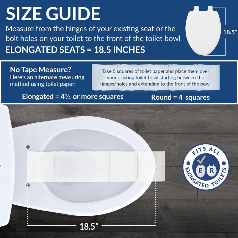 Bemis 1500EC Durable Wood Toilet Seat with Easy Clean Hinges, Made in USA, Elongated, Biscuit