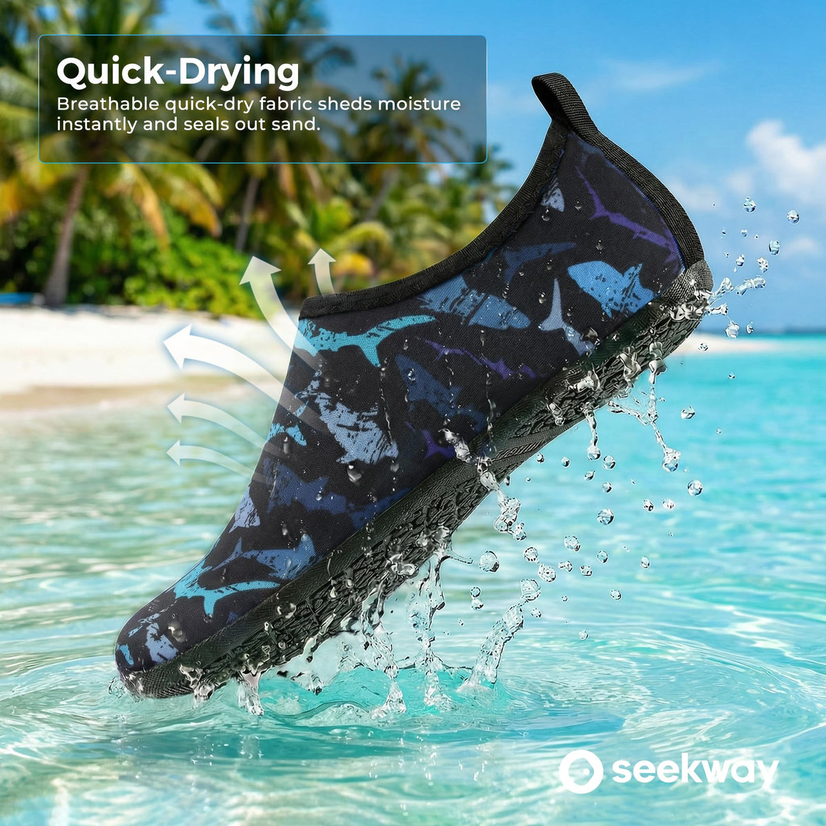 SEEKWAY Water Shoes Barefoot Aqua Socks Quick-Dry Non Slip Shoes for Beach Swim Pool River Boating Surf Women Men Bird SK002(U)
