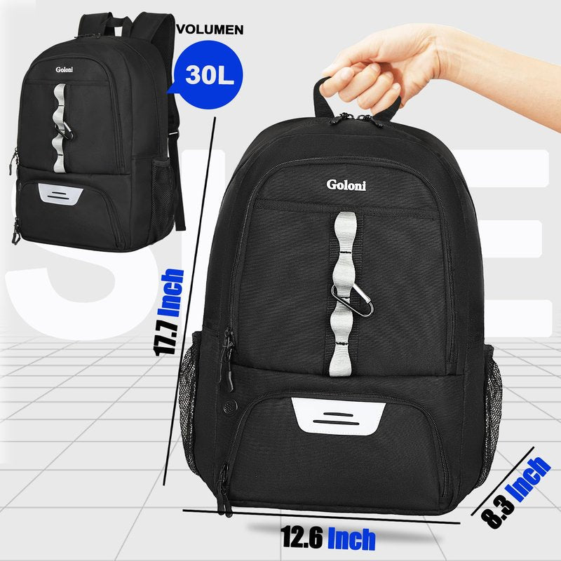 Goloni Youth Soccer Bag,Basketball Bag with Ball Compartment & Shoe Compartment,Backpack for Football Volleyball Basketball