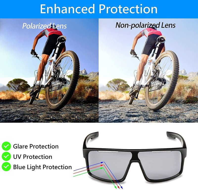 POLARS DESIGN Polarized Sports Sunglasses Mens Womens for Cycling Baseball Running Fishing Driving