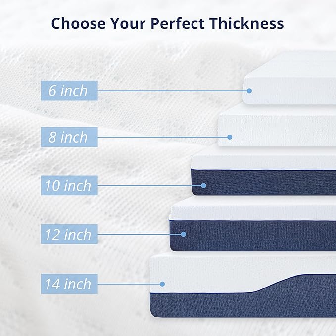 EGOHOME 10 Inch Twin XL Mattress, Gel Memory Foam with Charcoal, Fiberglass Free, CertiPUR-US Certified, Temperature-Regulating, Machine Washable Cover, 80" x 38" x 10", Medium