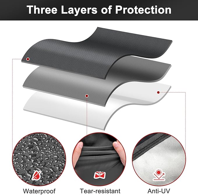 LBTING Grill Cover, 48-inch Heavy Duty 300D Oxford Waterproof Windproof UV Resistant BBQ Gas Grill Cover for Outdoor Barbecue Fit Most Brands Weber, Brinkmann, Char Broil, Holland
