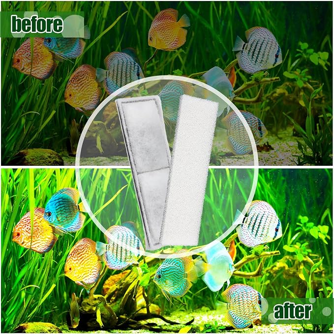 Pangda 24 Pcs Carbon Filter Foam Pads and Foam Filters Compatible
