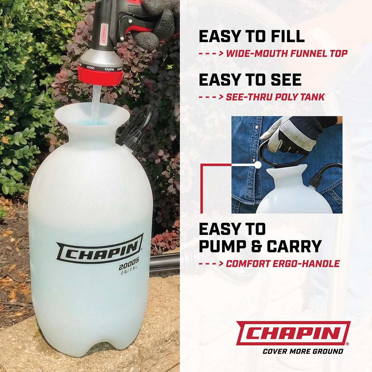 Chapin 2-Gallon Pump Sprayer, Reliable Spray for Daily Use
