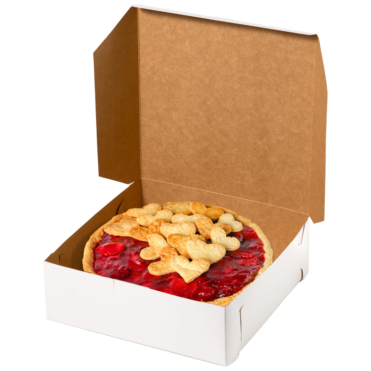 Fit Meal Prep 25 Pack White Bakery Boxes, 6 x 6 x 3 Inches Kraft Lining Pastry Boxes, Cardboard Treat Boxes Pie Boxes Cookie Boxes Dessert Boxes for Cupcakes, Chocolates, Donuts, Macarons
