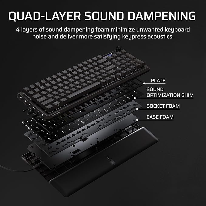 Corsair Vanguard 96 Wired Mechanical Gaming Keyboard – 96% Layout, MLX Fusion Tactile Switches, 8000Hz Polling, LCD Display, Virtual Stream Deck, G-Keys, SOCD Flashtap, QWERTY US – Black