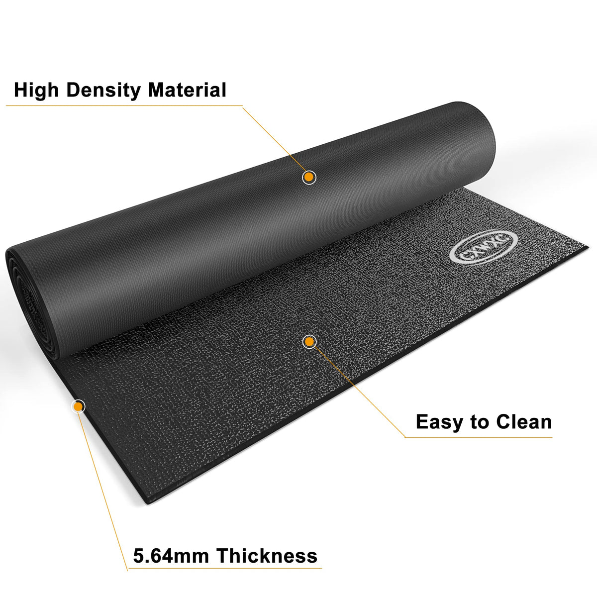 CXWXC Bike Trainer Floor Mat for Indoor Riding - Health & Fitness PVC Foam Exercise Bike Mat - Peloton Exercise Stationary Spin Bike Mat