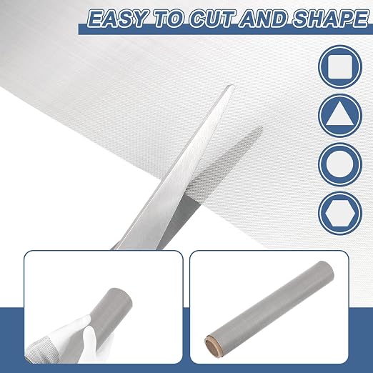 uxcell 120 Mesh 39" x 12" Woven Wire Mesh, 304 Stainless Steel Air Vent Filter