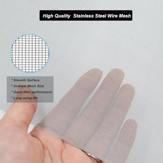 304 Stainless Steel Mesh 100Mesh, 15.7"x47.2" Metal Mesh Screen, Woven Fine