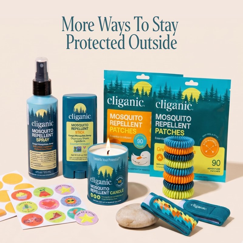 Cliganic Mosquito Repellent Stickers (80 Pack) - Patches for Kids & Adults, Natural DEET-Free, Citronella Essential Oil Infused