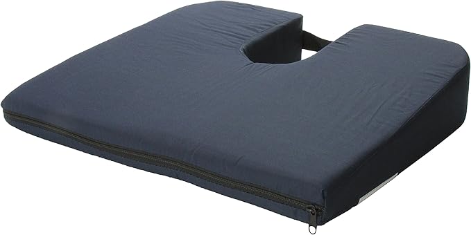 DMI Gradual Slope Seat Cushion for Coccyx, Sciatica and Tailbone Pain, Machine Washable-Cover, 15 Inch, Navy (Pack of 10)