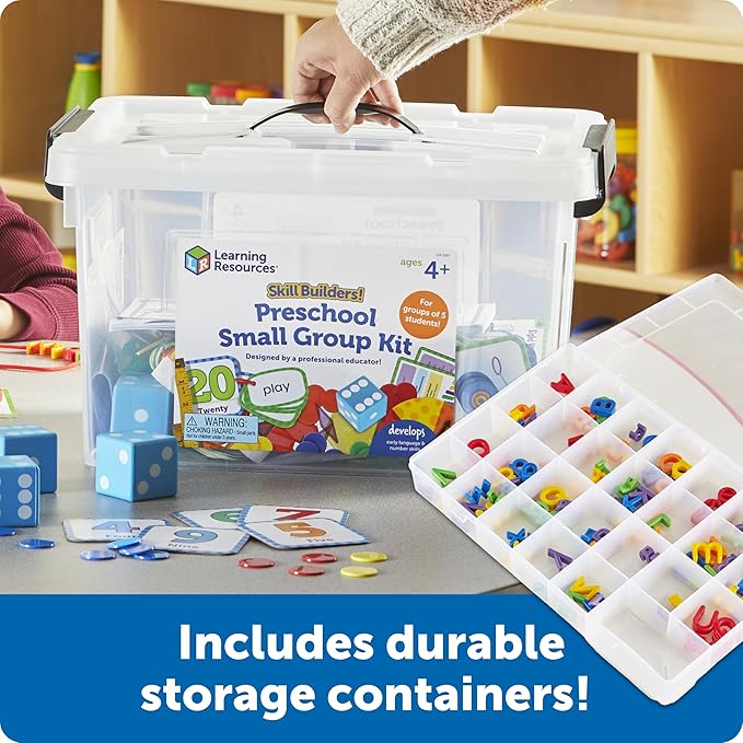Learning Resources Skill Builders Preschool Small Group Kit, Alphabet Learning Toys, Letter and Number Recognition for Preschoolers, Classroom Math Games, Classroom Must Haves, Homeschool Supplies
