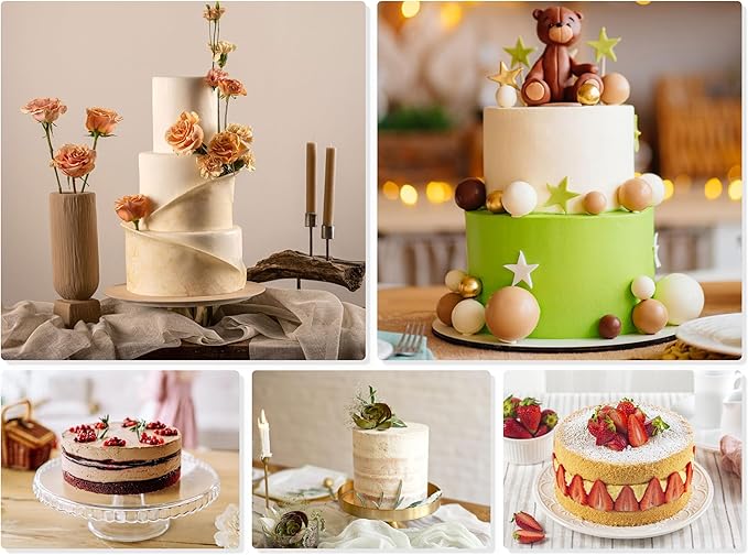 Leonyo Tall Round Cake Pans, 6’’- 8’’- 9½’’ Cake Pan Set for 3, Stainless Steel Round Layer Baking Tier Cake Pans Set, 3-Tiered Cake Tins for Birthday Wedding, Non Toxic & Healthy, Dishwasher Safe