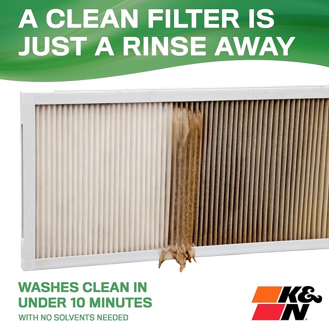 K&N 14X30X1 HVAC Furnace Air Filter, Lasts a Lifetime, Merv 13, the Last HVAC