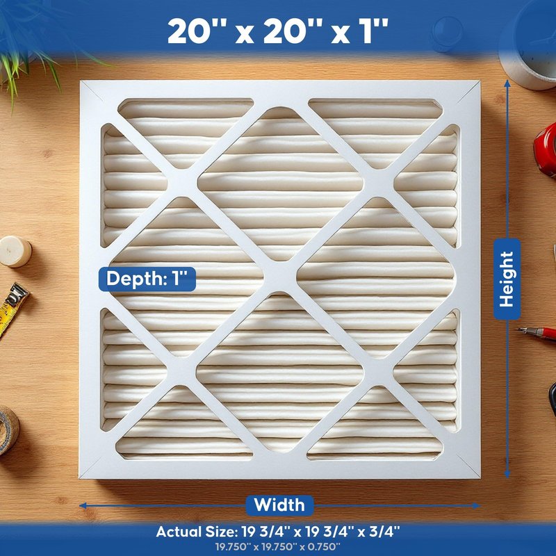 Aerostar 20x20x1 MERV 8 High Efficiency Pleated Air Filter, 12-Pack, Electrostatic AC Furnace HVAC Replacement, Captures Dust Pollen Pet Dander Mold Lint (19.75x19.75x0.75)