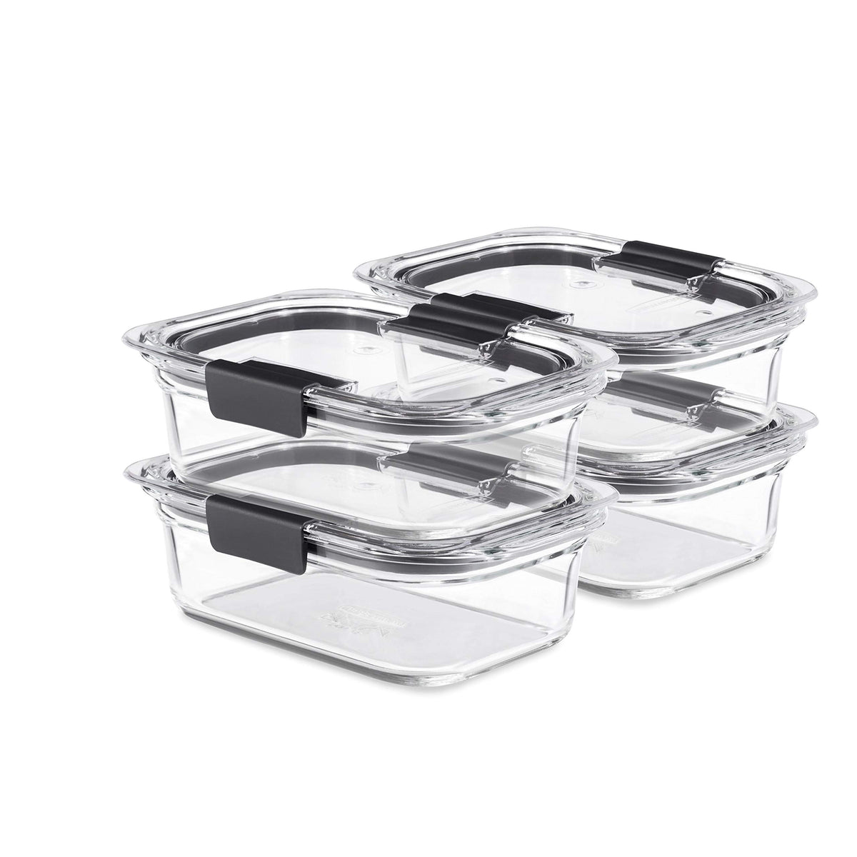 Rubbermaid Brilliance® Glass Round Leak-Proof 6-Piece Set Food Storage Containers, Food Containers with Lids, Meal Prep Containers