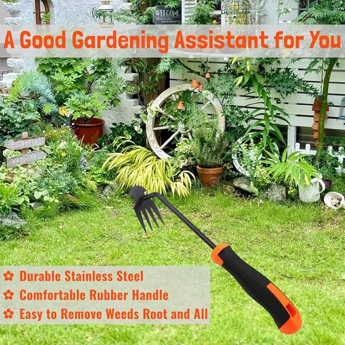 KOOBURS Hand Weeding Tool, Uprooting Weeder Portable Garden Weed Remover