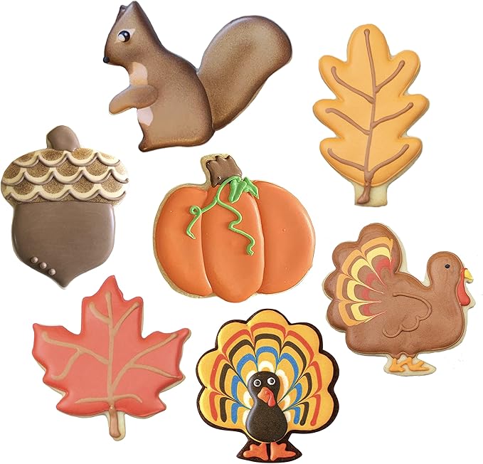 Ann Clark Fall and Thanksgiving Cookie Cutters Set of 7, Made in USA