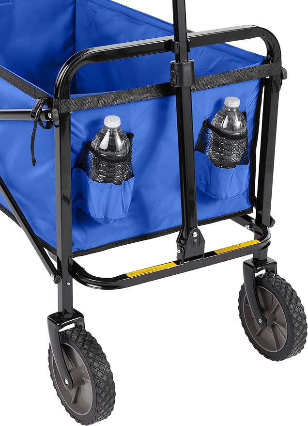 Amazon Basics Collapsible Heavy Duty Utility Wagon for Outdoor Sports, Camping, Garden, and Shopping, Versatile, Easy to Store, 265 Pounds Capacity, 27.6 x 40.9 x 20 inches, Blue