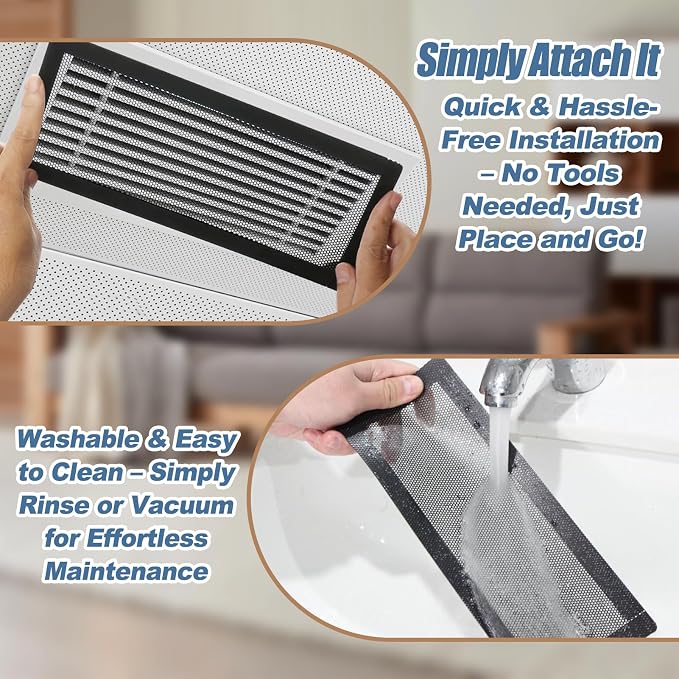 4x10 inch Air Vent Filters Screen mesh Cover, Wall & Ceiling Vents, Noise