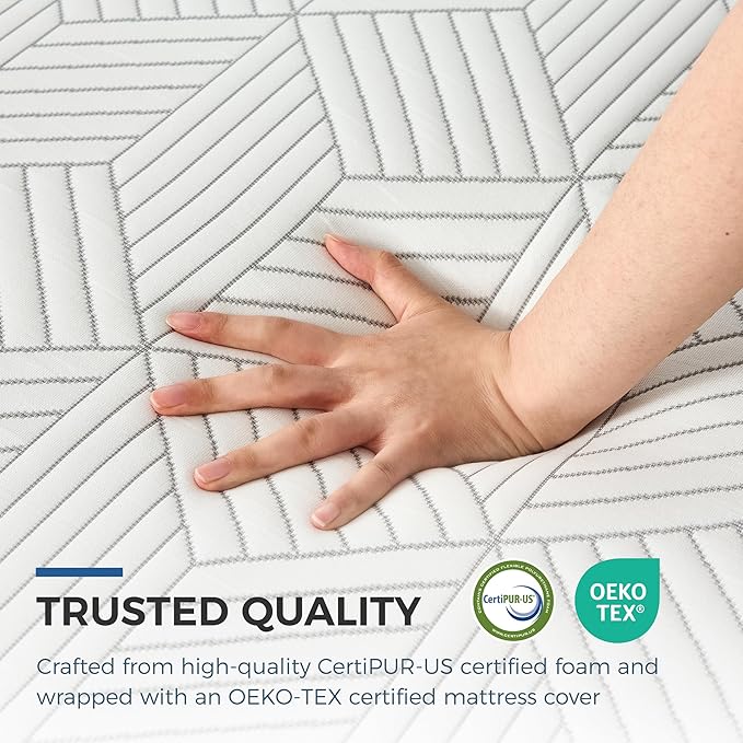 FATHOM Firm Queen Mattress 12 Inch Memory Foam Mattress Queen Size Bed in a Box for Back Pain Relief and Cool Sleep with Gel Foam and Removeable Fiberglass Free Cover, CertiPUR-US Certified