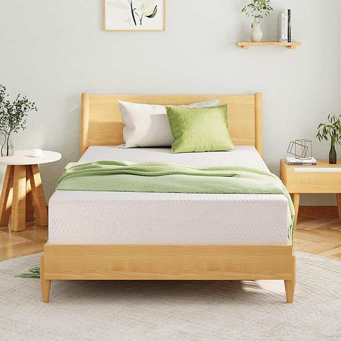 EGOHOME King Size Memory Foam Mattress, 12 Inch Bed Mattress in a Box with Cooling Green Tea Gel, Relieve Pressure with Medium Support, CertiPUR-US Certified, 80''L x 76''W, White