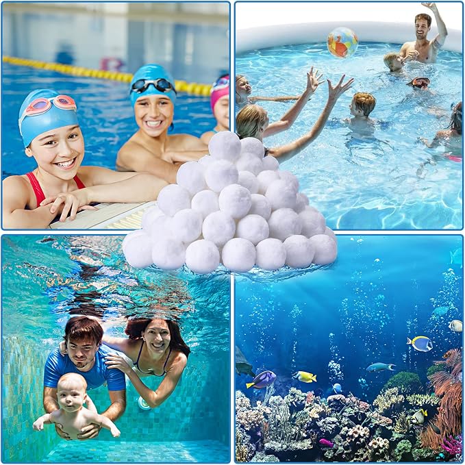 QwayHome 3.1 lbs Pool Filter Balls, Reusable Filter Sand Balls
