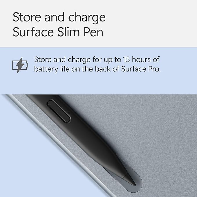 Microsoft Surface Pro Keyboard and Slim Pen 2 Bundle for Surface Pro 12" Device, Alcantara Material, Ocean