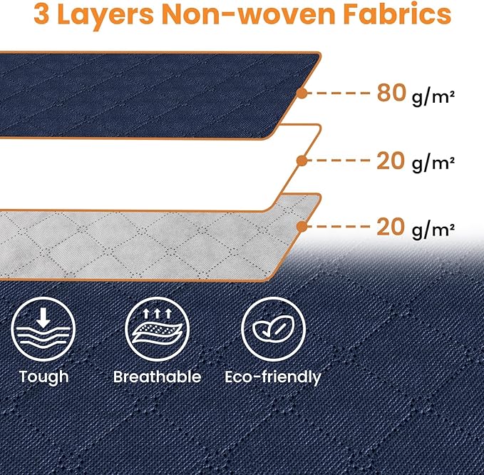 Fab totes 24 Gallons Clothes Storage, Foldable Thick Fabric Blanket Storage Bags, Containers for Organizing Bedroom, Closet, Clothing, Comforter, Organization with Handle (4 Pack,Blue)