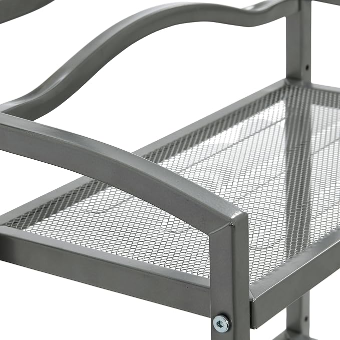 Household Essentials 2-Tier Metal Wall Mount Bathroom Storage Rack, Silver