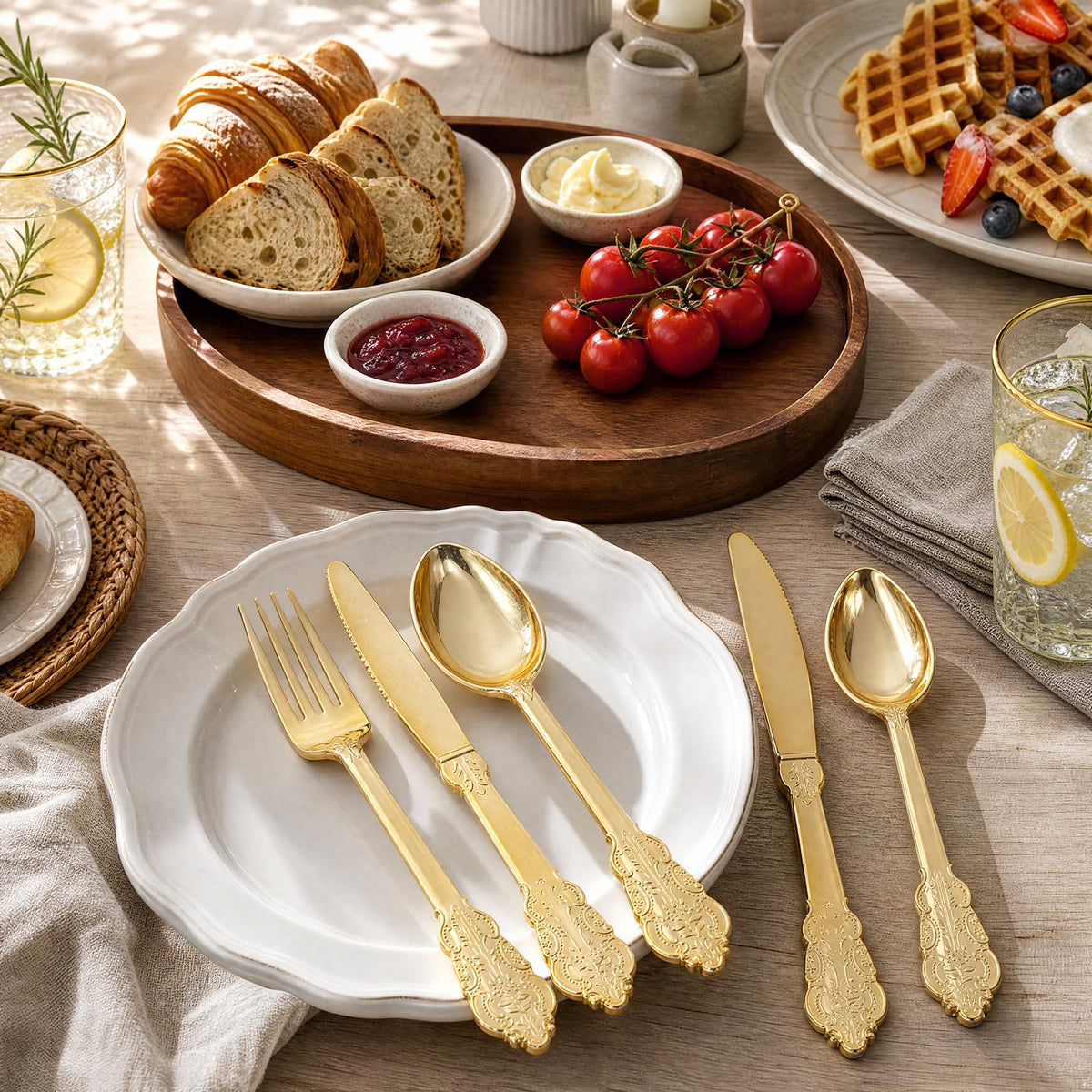 NOCCUR 40-Piece Stainless Steel Silverware Set for 8 - Utensils Set Include Knives Spoons and Forks - Mirror Polished for Home&Party