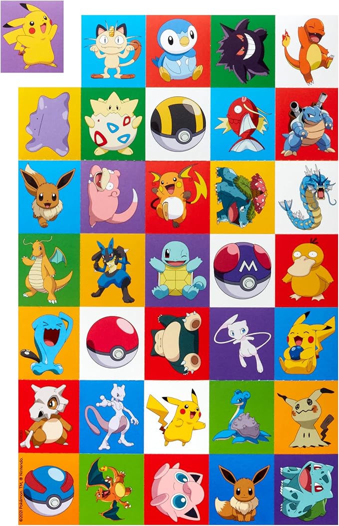 Hallmark Pokémon Valentines Day Cards and Mailbox for Kids School Classroom Exchange (1 Box, 32 Valentine Cards, 35 Stickers, 1 Teacher Card)