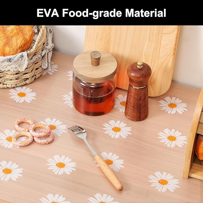 Cooyes Shelf Liner – Premium Non-Adhesive Cabinet & Drawer Liner for Kitchen – Waterproof Shelf Paper with Modern Pattern – Durable EVA Cabinet Mat – Easy to Cut (17.5" W x 78.7" L)