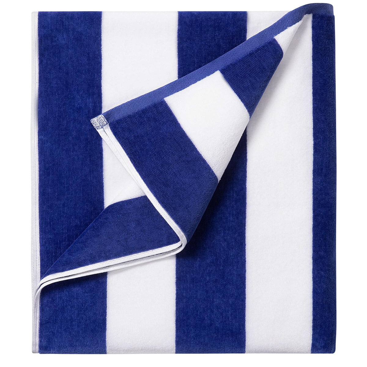 LULUHOME Large Oversized Beach Towel - Big Cotton 36 x 70 Inch Striped Pool Towel, Large Cabana Soft Swimming Towel for Adult Men Women,Dark Blue