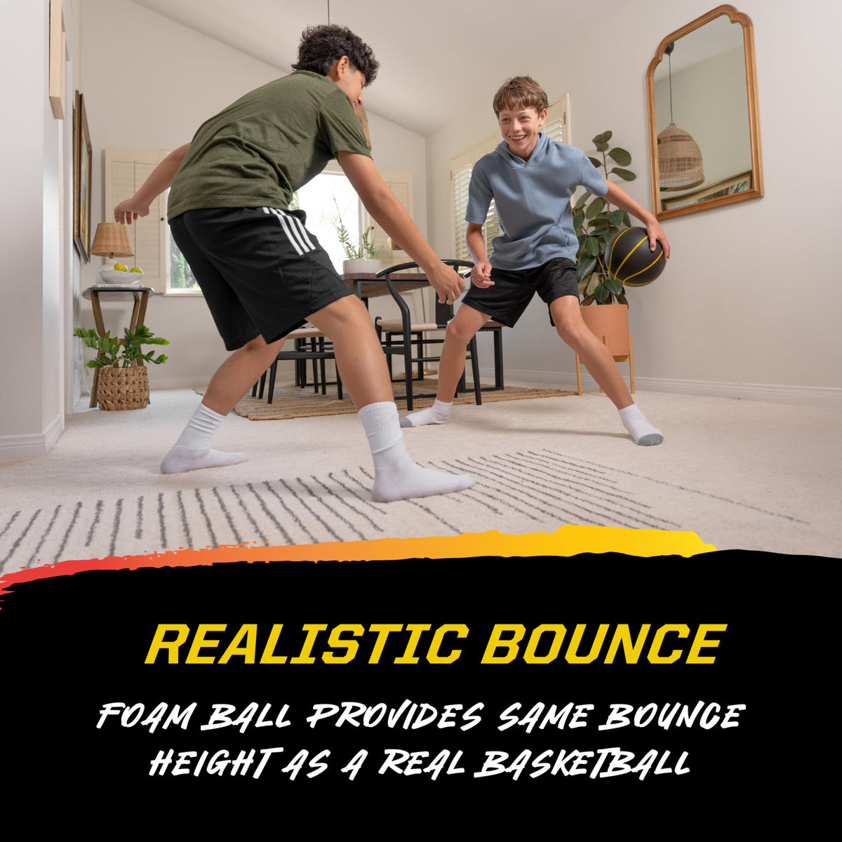 SKLZ Bashhhketball Pro Silent Basketball – Official Size 7, 29.5" Indoor Foam Training Ball, Quiet Dribbling