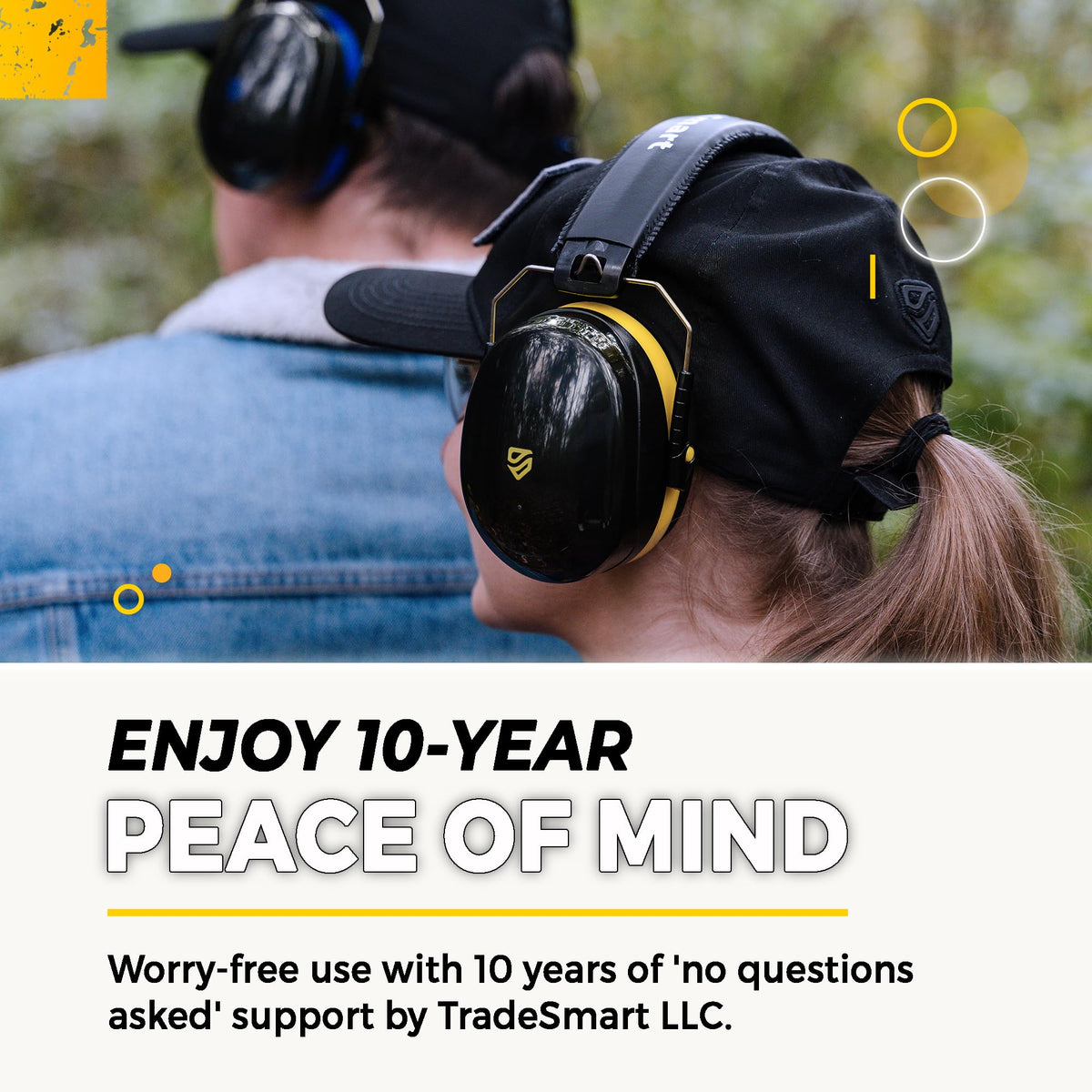 TradeSmart High-Performance Earmuffs for Shooting Range & Shooting Eye Protection Glasses + Firearm Confidence Course Included
