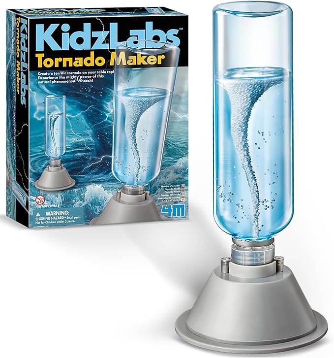 Rhode Island Novelty KidzLabs Thrilling Tornado Maker Kit - Educational Weather Experiment for Kids - Perfect for STEM Classrooms, Science Fairs, and Home Activities