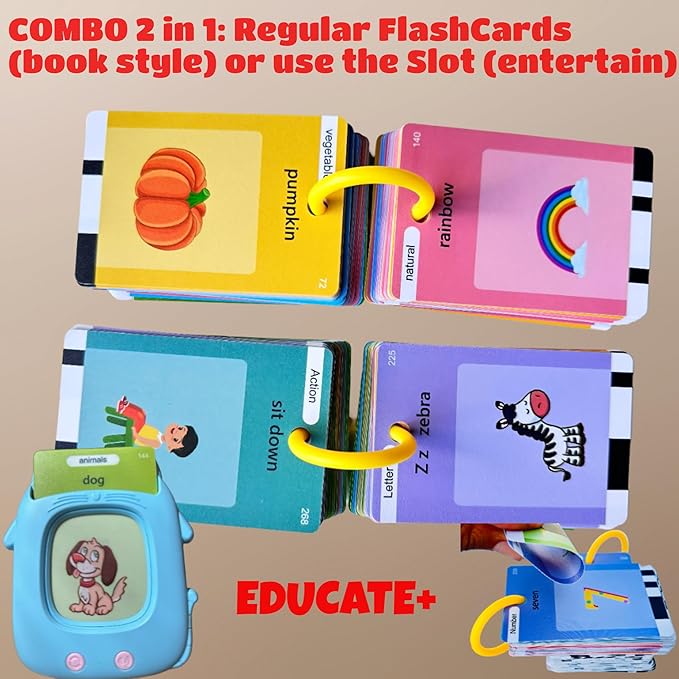 Preschool Toys, Montessori Toys for 1+ Year Old, Talking Flash Cards with 274 Sight Words (Double-Sided PVC Alphabet Flash Cards & More), Pocket Speech, See and Say, Autistic Kids Must Haves