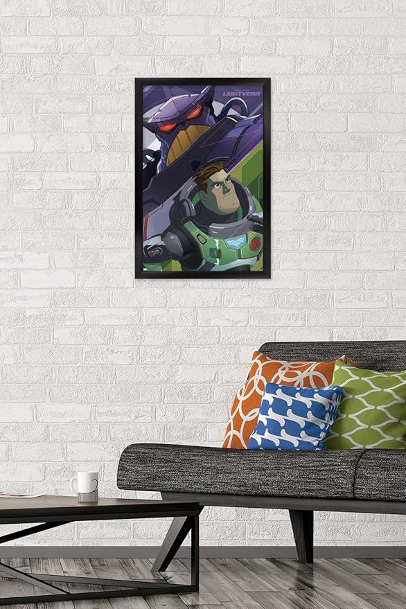 Trends International Disney Pixar Lightyear - Buzz and Zurg Wall Poster, 14.725" x 22.375", Black Framed Version