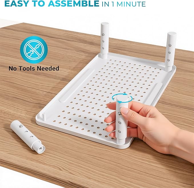 BONTEC Monitor Stand 2 Pack Height Adjustable Metal Riser with Pen Holder, White, 14.5” x 9.1”, Ergonomic Desktop Stand for Computer, Printer, Laptop, Adjustable Desk Riser with Cable Management