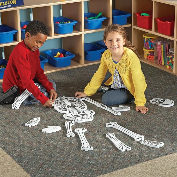 Learning Resources Skeleton Floor Puzzle - Science Classroom Must Haves, STEM Student Essentials, Practice Anatomy, Back to School Supplies for Teachers, Ages 3+