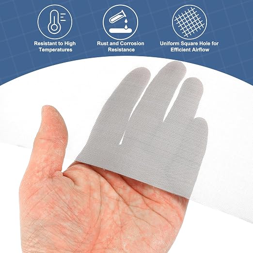 uxcell 80 Mesh 118" x 16" Woven Wire Mesh, 304 Stainless Steel Air Vent Filter