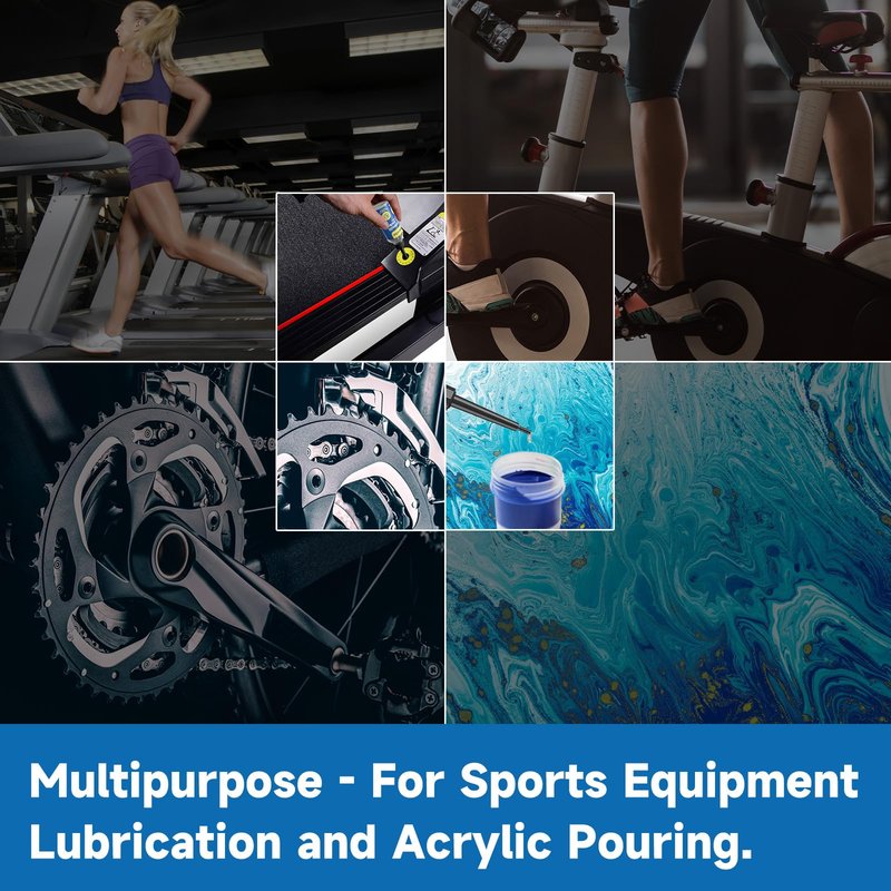 Treadmill Lubricant for Belt, 100% Silicone Treadmill Belt Lubricant, Treadmill Lubricant Kit, with Precision Screw Cap, Viscosity 500CS, Suitable for Most Treadmills, Silicone Oil for Acrylic Pouring